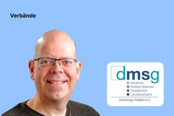Portrait mit Logo: Andreas Heitmann, CEO der DMSG Schleswig-Holstein